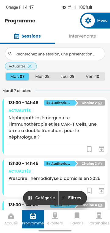 Mobile App Schedule page